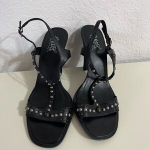 Carlos Santana Black Studded Heels
